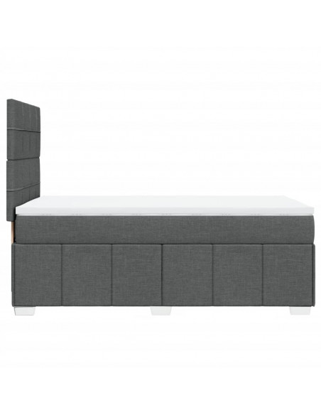 Giroletto a Molle con Materasso Grigio Scuro 90x190 cm Tessuto