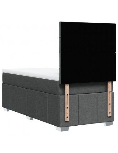 Giroletto a Molle con Materasso Grigio Scuro 90x190 cm Tessuto