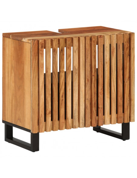Set Mobili da Bagno 2pz in Legno Massello di Acacia