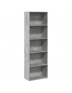 Libreria Grigio Cemento 60x30x189 cm in Legno Multistrato 2