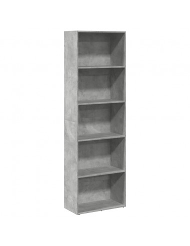 Libreria Grigio Cemento 60x30x189 cm in Legno Multistrato