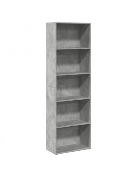 Libreria Grigio Cemento 60x30x189 cm in Legno Multistrato
