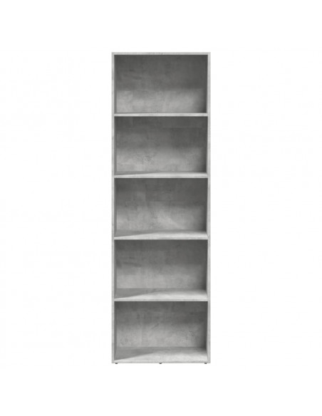 Libreria Grigio Cemento 60x30x189 cm in Legno Multistrato