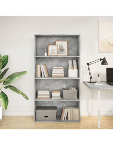 Libreria Grigio Cemento 80x30x152 cm in Legno Multistrato