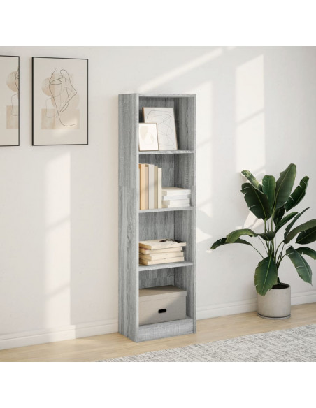 Libreria Grigio Sonoma 40x24x143 cm in Legno Multistrato