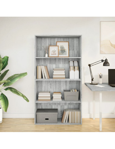 Libreria Grigio Sonoma 80x30x152 cm in Legno Multistrato