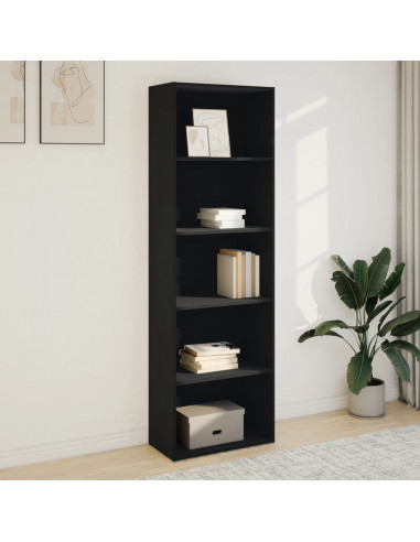 Libreria Nera 60x30x189 cm in Legno Multistrato