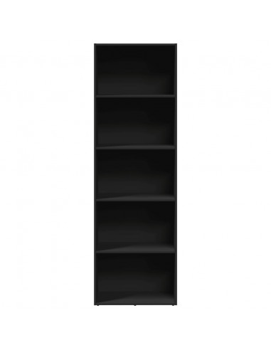 Libreria Nera 60x30x189 cm in Legno Multistrato