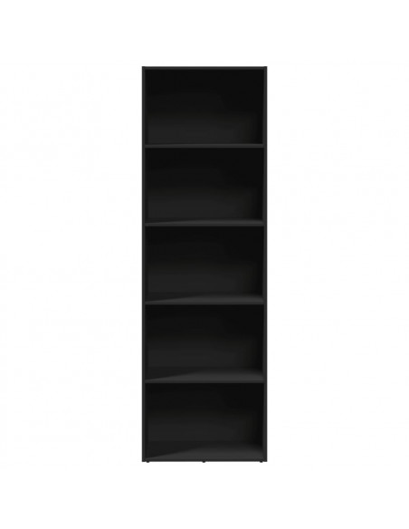 Libreria Nera 60x30x189 cm in Legno Multistrato