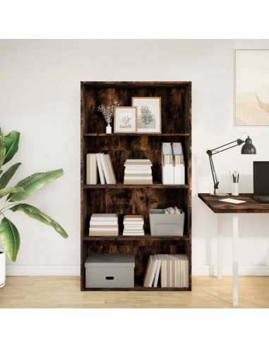 Libreria Rovere Fumo 80x30x152 cm in Legno Multistrato