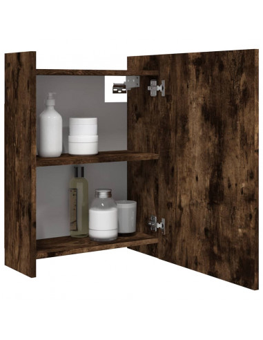 Mobile da Bagno con Specchio Rovere Fumo 62,5x20,5x64 cm Legno
