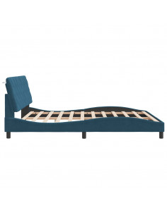 Giroletto con Testiera Blu 180x200 cm in Velluto