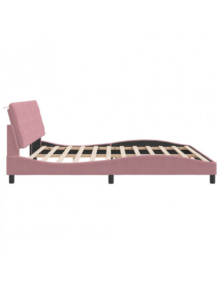 Giroletto con Testiera Rosa 200x200 cm in Velluto