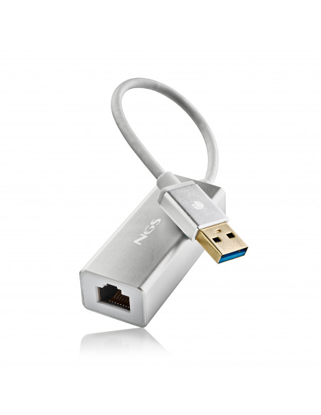 NGS ADATTATORE DI RETE DA USB 3,0 A RJ45 PER PC E LAPTOP, 15cm