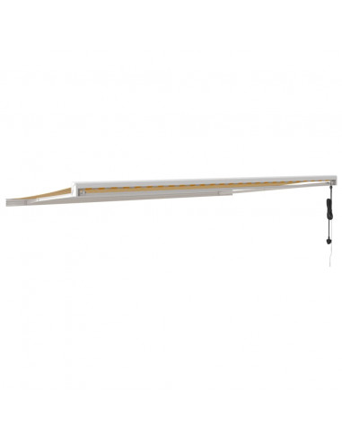 Tenda Sole Retrattile Gialla e Bianca 5x3 m Tessuto e Alluminio