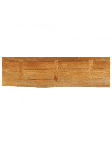 Piano Tavolo Bordi Vivi 120x30x3,8cm in Legno Massello di Mango
