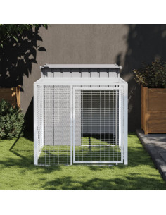 Pollaio Area Corsa Grigio Chiaro 110x201x110 cm Acciaio Zincato