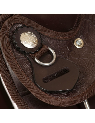 Sella Western Testiera e Pettorale in Vera Pelle 13" Marrone
