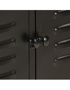 Set Mobili da Bagno 2pz in Ferro e Legno Massello di Mango