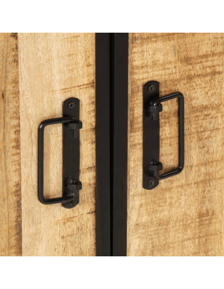 Set Mobili da Bagno 2pz in Ferro e Legno Massello di Mango