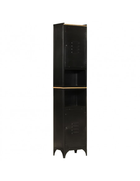 Set Mobili da Bagno 5 pz in Ferro e Legno Massello di Mango