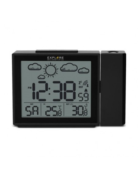 Sveglia Explore Scientific RPW3009BLK Multifunzione Meteo Radiocontrol