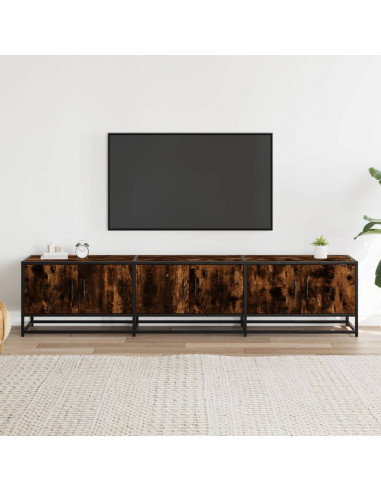 Mobile Porta TV Rovere Fumo 180x35x41 cm in Truciolato
