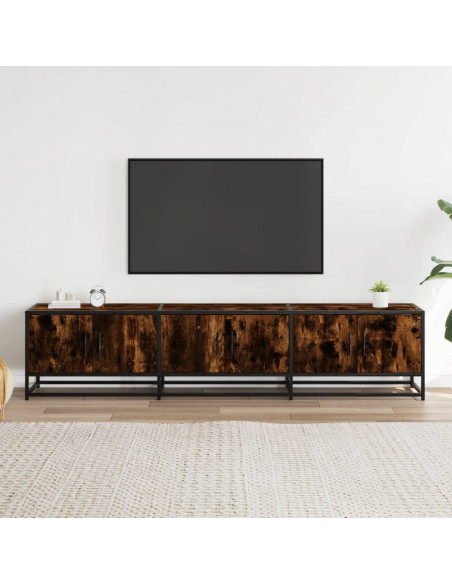 Mobile Porta TV Rovere Fumo 180x35x41 cm in Truciolato