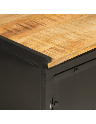 Set Mobili da Bagno 2pz in Ferro e Legno Massello di Mango