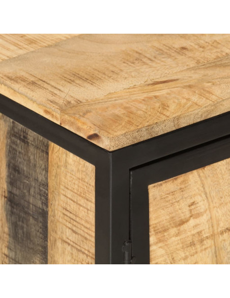 Set Mobili da Bagno 2pz in Ferro e Legno Massello di Mango