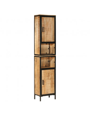 Set Mobili da Bagno 3 pz in Ferro e Legno Massello di Mango