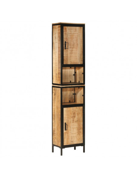 Set Mobili da Bagno 3 pz in Ferro e Legno Massello di Mango