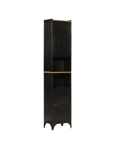 Set Mobili da Bagno 3 pz in Ferro e Legno Massello di Mango
