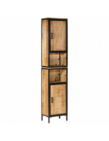 Set Mobili da Bagno 4 pz in Ferro e Legno Massello di Mango