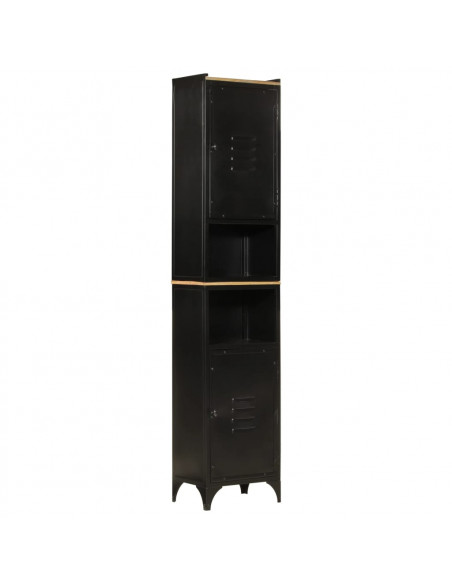 Set Mobili da Bagno 4 pz in Ferro e Legno Massello di Mango