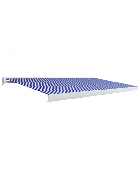 Tenda a Cassonetto Motorizzata 500x300 cm Blu e Bianco