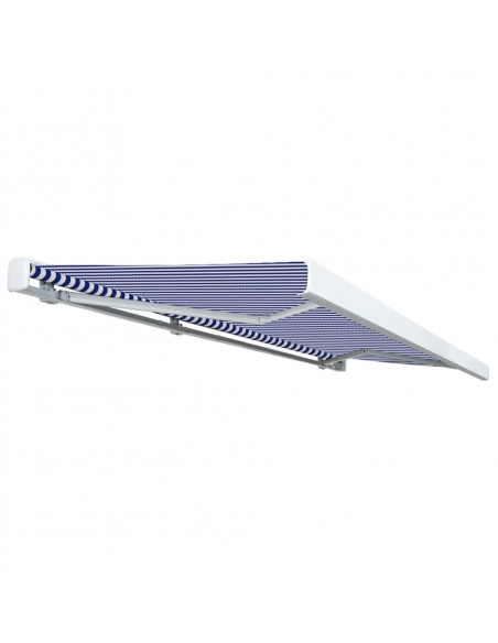 Tenda a Cassonetto Motorizzata 500x300 cm Blu e Bianco