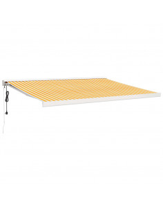 Tenda Retrattile Gialla e Bianca 4,5x3 m in Tessuto e Alluminio 2