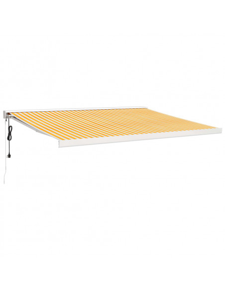 Tenda Retrattile Gialla e Bianca 4,5x3 m in Tessuto e Alluminio