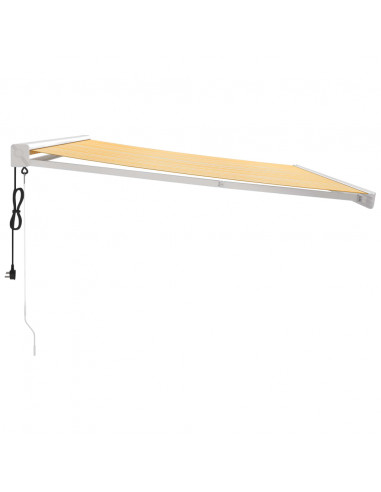 Tenda Retrattile Gialla e Bianca 4,5x3 m in Tessuto e Alluminio