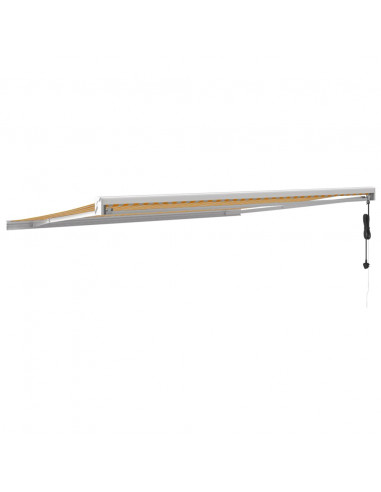 Tenda Retrattile Gialla e Bianca 4,5x3 m in Tessuto e Alluminio