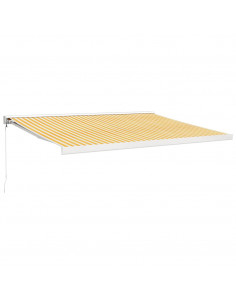 Tenda Retrattile Gialla e Bianca 4,5x3 m in Tessuto e Alluminio 2