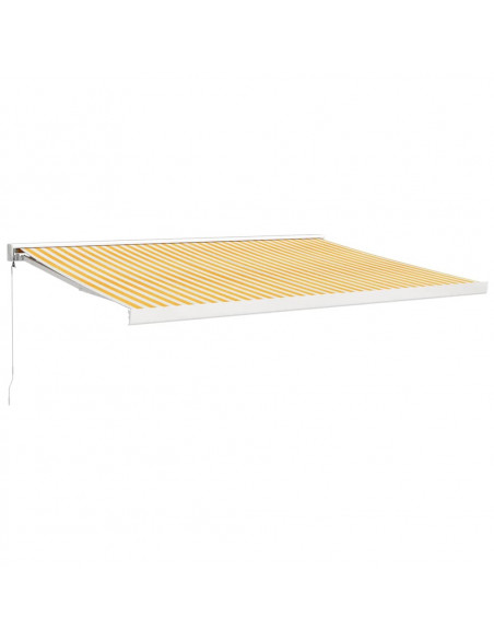 Tenda Retrattile Gialla e Bianca 4,5x3 m in Tessuto e Alluminio