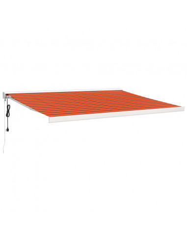 Tenda Retrattile Arancione e Marrone 4,5x3m Tessuto e Alluminio