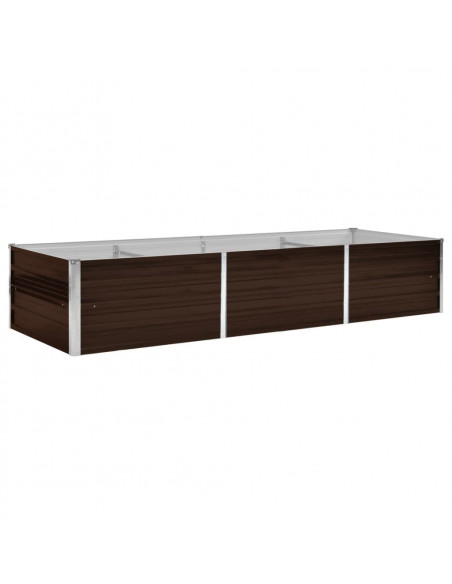 Letto Rialzato Giardino Marrone 240x80x45 cm in Acciaio Zincato