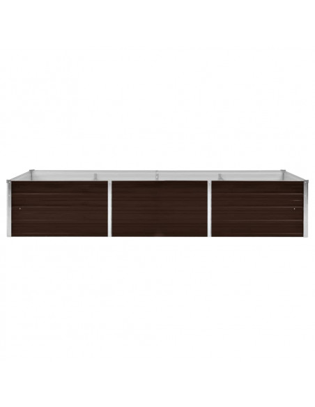 Letto Rialzato Giardino Marrone 240x80x45 cm in Acciaio Zincato