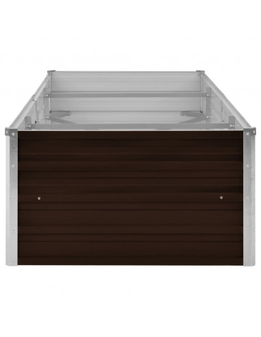 Letto Rialzato Giardino Marrone 240x80x45 cm in Acciaio Zincato