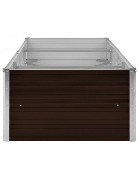 Letto Rialzato Giardino Marrone 240x80x45 cm in Acciaio Zincato