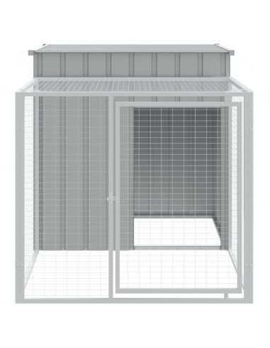 Pollaio Area Corsa Grigio Chiaro 110x201x110 cm Acciaio Zincato