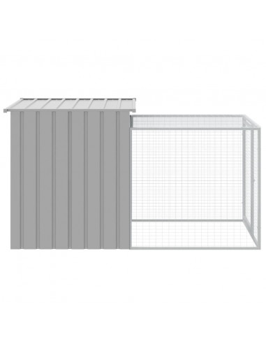 Pollaio Area Corsa Grigio Chiaro 110x201x110 cm Acciaio Zincato